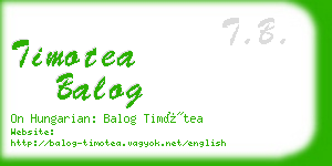 timotea balog business card